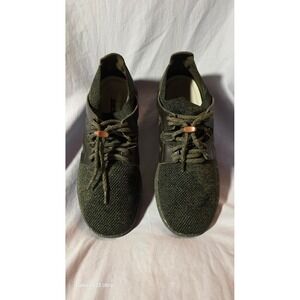 Earth Womens Olive Green Knit Leather Lace Up Sneakers Size 7.5 Speckled Sole
